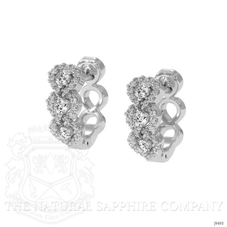 0.27 Ct.Tw. Natural Diamond Pave Earrings, 18K White Gold