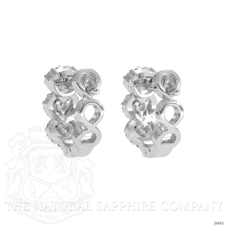 0.27 Ct.Tw. Natural Diamond Pave Earrings, 18K White Gold