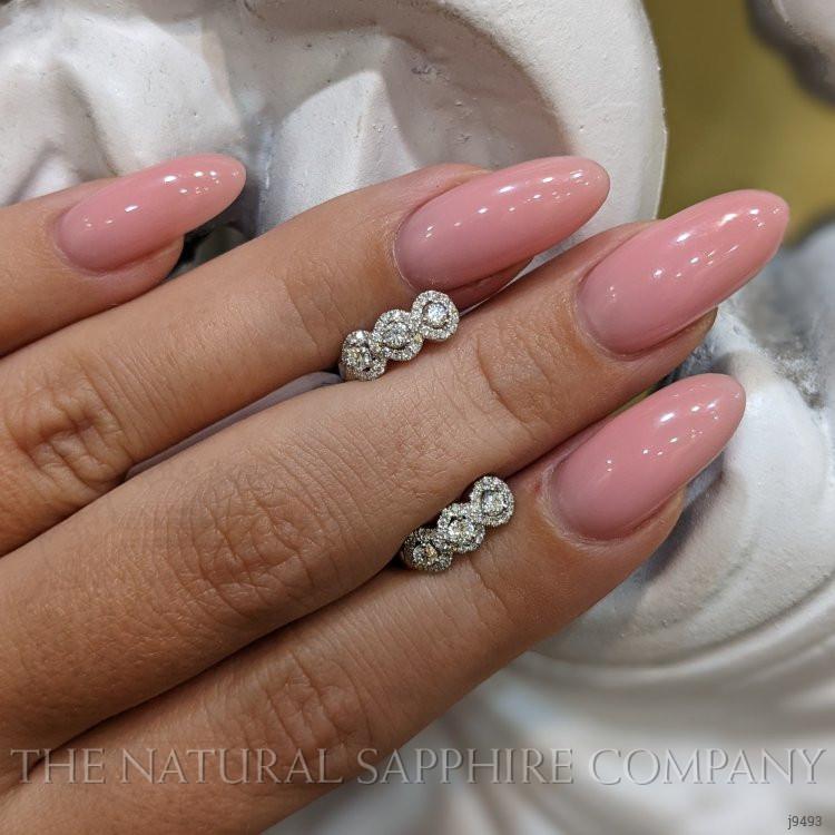 0.27 Ct.Tw. Natural Diamond Pave Earrings, 18K White Gold