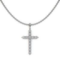 0.93 Ct. Natural Diamond 18K White Gold pendant