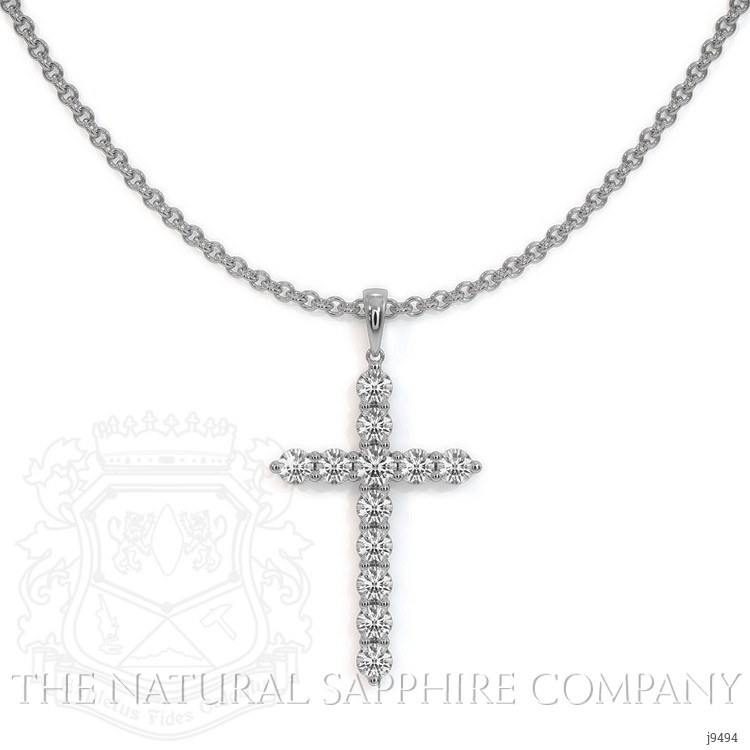 0.93 Ct. Natural Diamond Pave Pendant, 18K White Gold