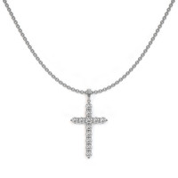 0.93 Ct. Natural Diamond Pave Pendant, 18K White Gold Image