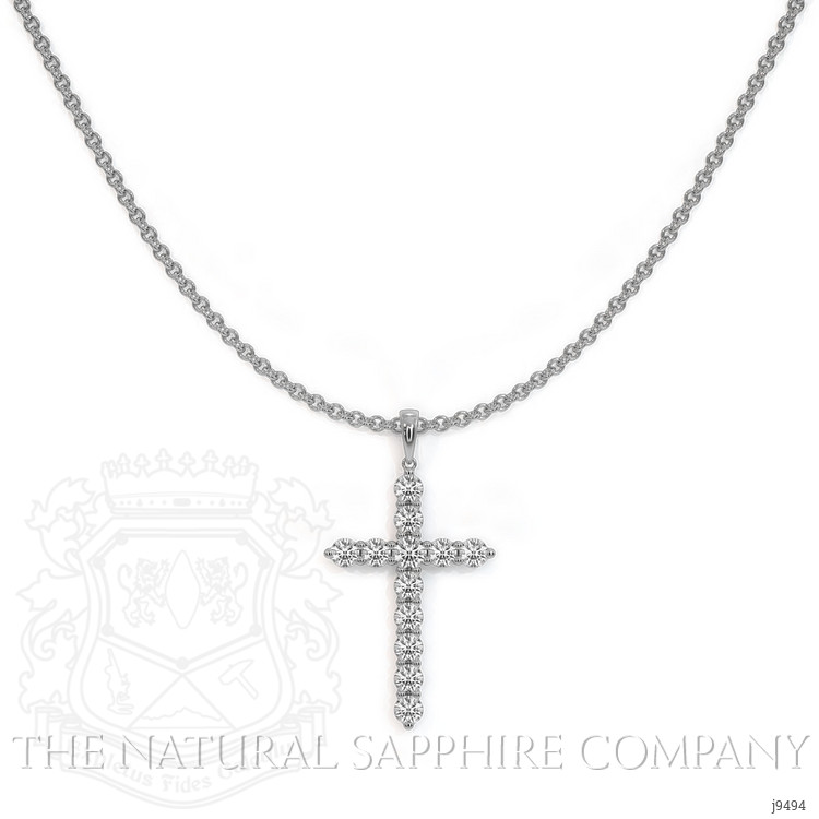 0.93 Ct. Natural Diamond Pave Pendant, 18K White Gold