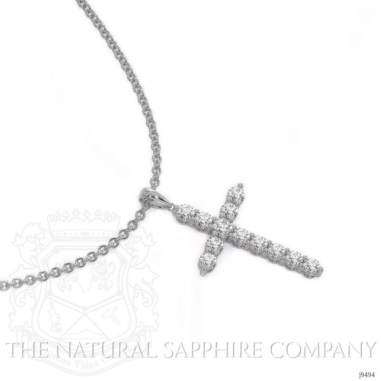 0.93 Ct. Natural Diamond Pave Pendant, 18K White Gold