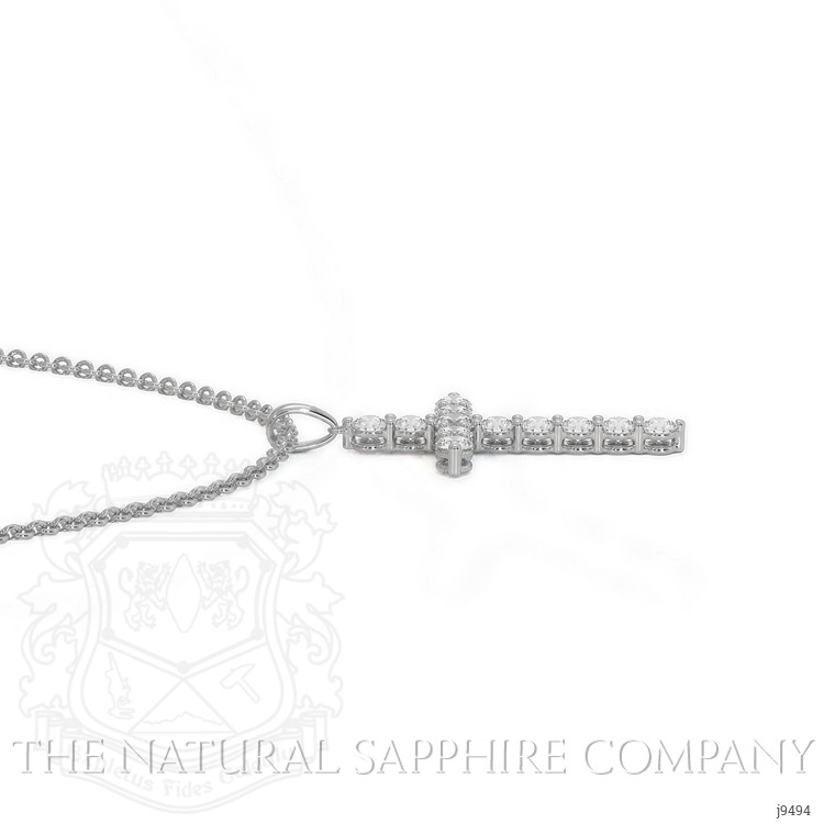 0.93 Ct. Natural Diamond Pave Pendant, 18K White Gold