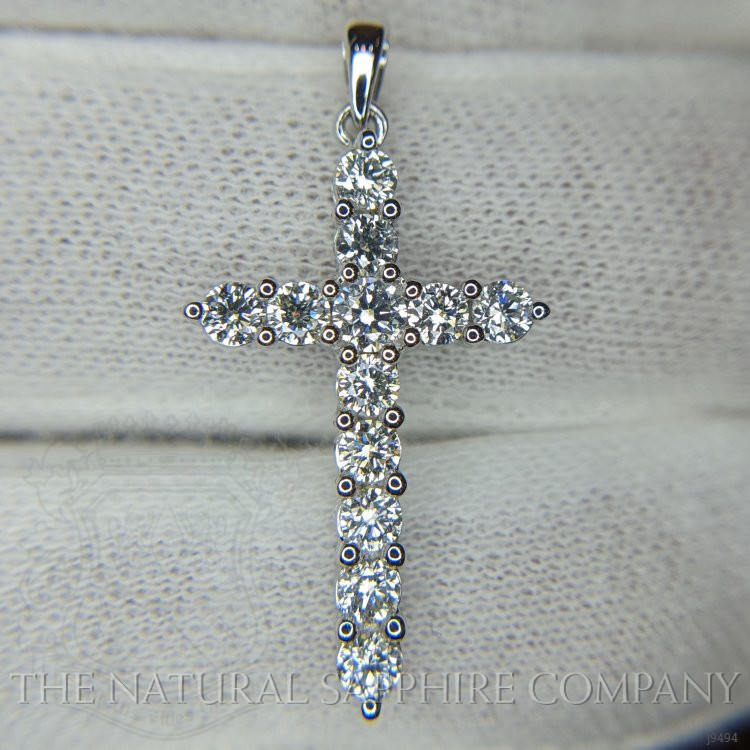 0.93 Ct. Natural Diamond Pave Pendant, 18K White Gold