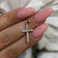 0.93 Ct. Natural Diamond Pave Pendant, 18K White Gold Life Style