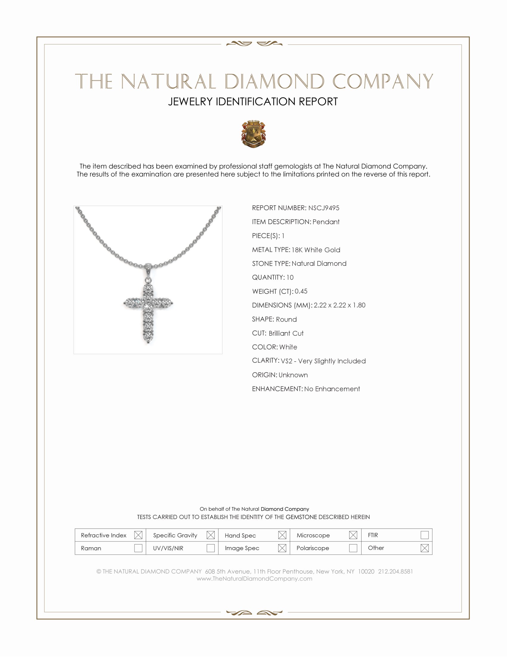 0.45 Ct. Natural Diamond Pave Pendant, 18K White Gold