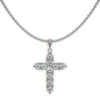 0.45 Ct. Natural Diamond 18K White Gold pendant