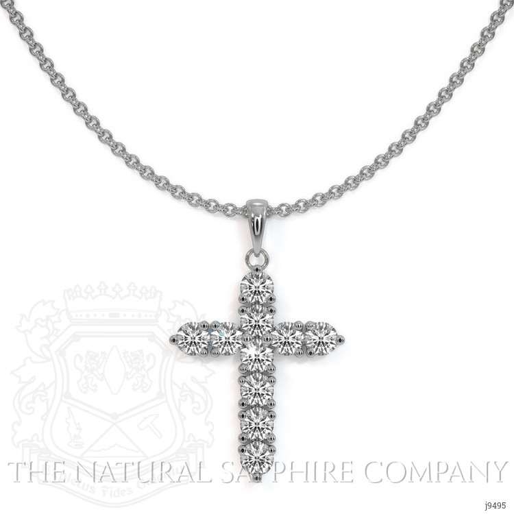 0.45 Ct. Natural Diamond Pave Pendant, 18K White Gold