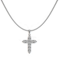 0.45 Ct. Natural Diamond Pave Pendant, 18K White Gold Image