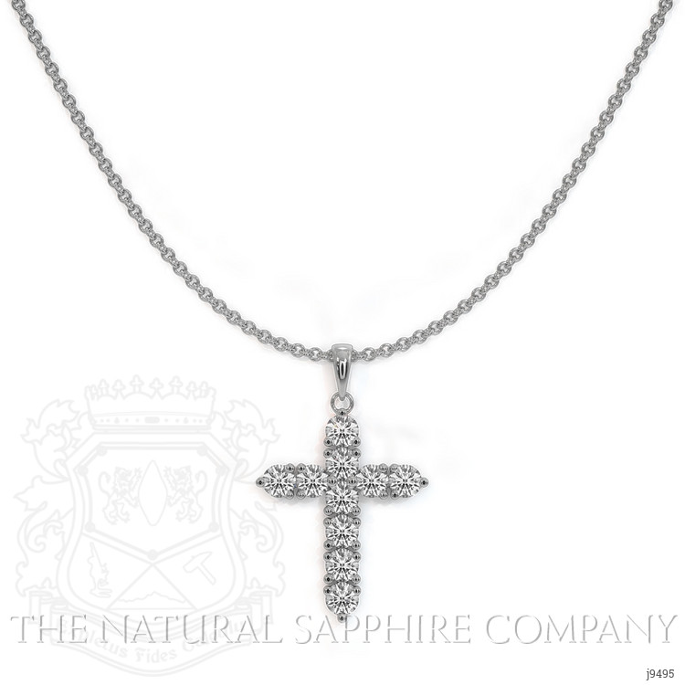 0.45 Ct. Natural Diamond Pave Pendant, 18K White Gold