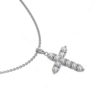 0.45 Ct. Natural Diamond Pave Pendant, 18K White Gold Image