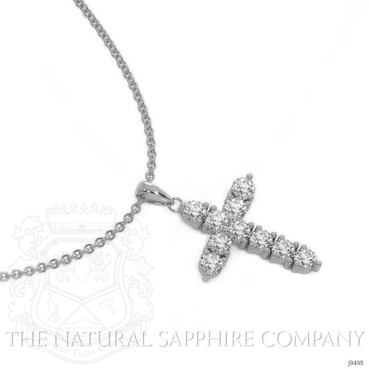 0.45 Ct. Natural Diamond Pave Pendant, 18K White Gold
