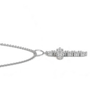 0.45 Ct. Natural Diamond Pave Pendant, 18K White Gold Image