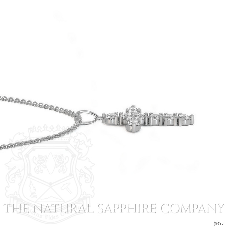 0.45 Ct. Natural Diamond Pave Pendant, 18K White Gold
