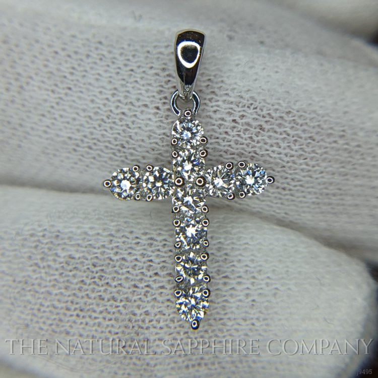 0.45 Ct. Natural Diamond Pave Pendant, 18K White Gold