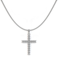 1.16 Ct. Natural Diamond Pave Pendant, 18K White Gold Image