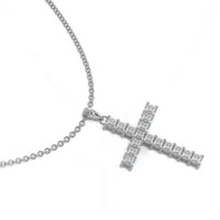 1.16 Ct. Natural Diamond Pave Pendant, 18K White Gold Image