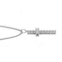 1.16 Ct. Natural Diamond Pave Pendant, 18K White Gold Image