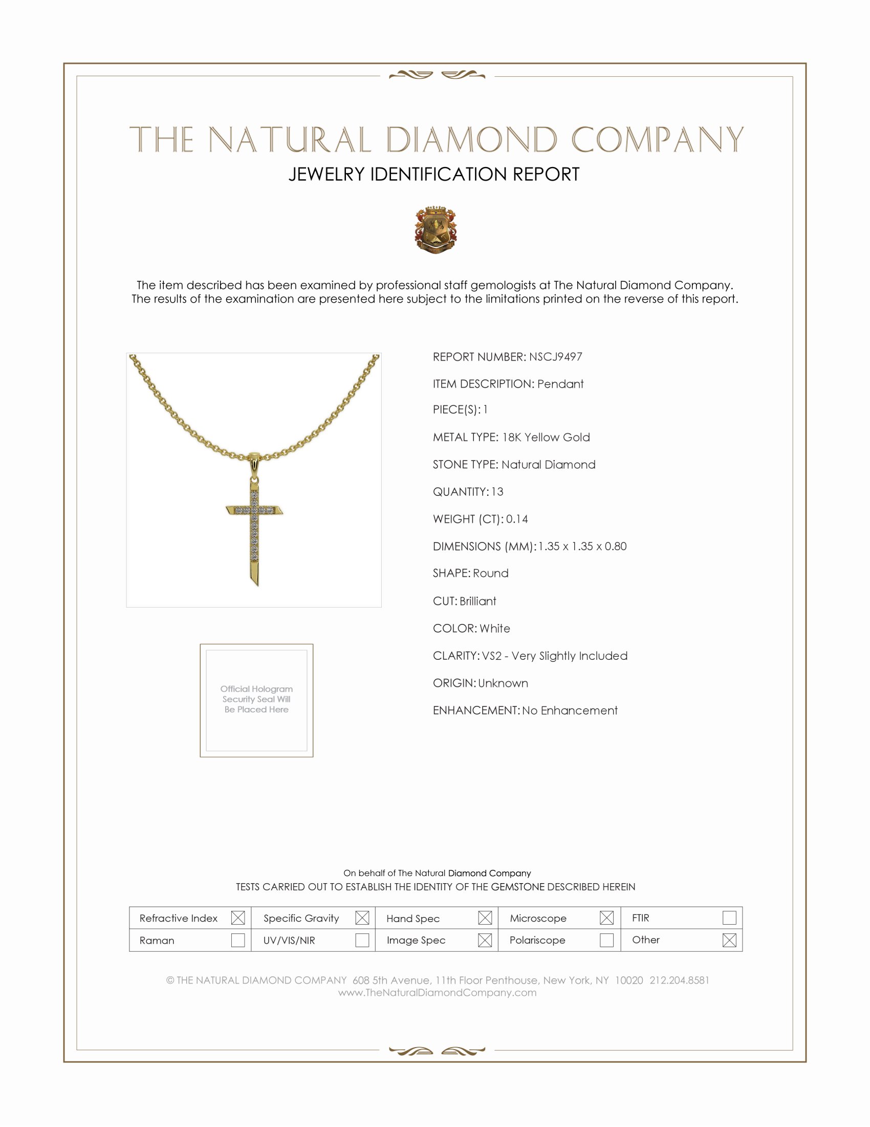 0.14 Ct. Natural Diamond Pave Pendant, 18K Yellow Gold