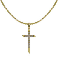 0.14 Ct. Natural Diamond 18K Yellow Gold pendant