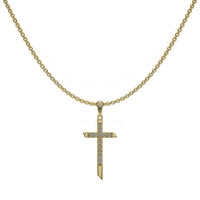 0.14 Ct. Natural Diamond Pave Pendant, 18K Yellow Gold Image