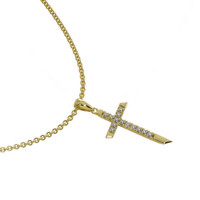 0.14 Ct. Natural Diamond Pave Pendant, 18K Yellow Gold Image
