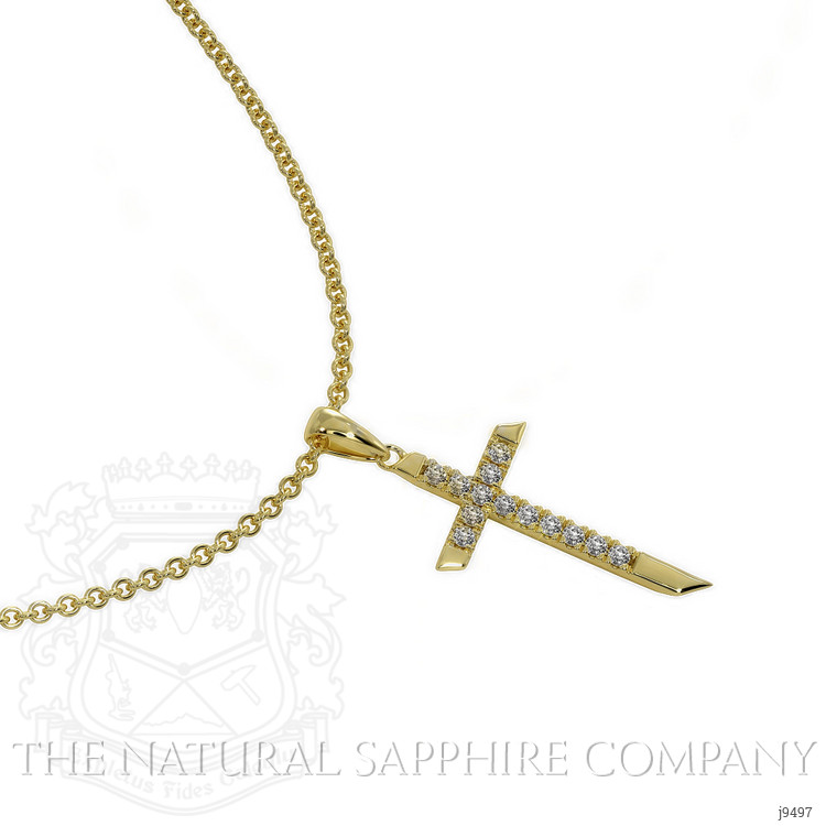 0.14 Ct. Natural Diamond Pave Pendant, 18K Yellow Gold