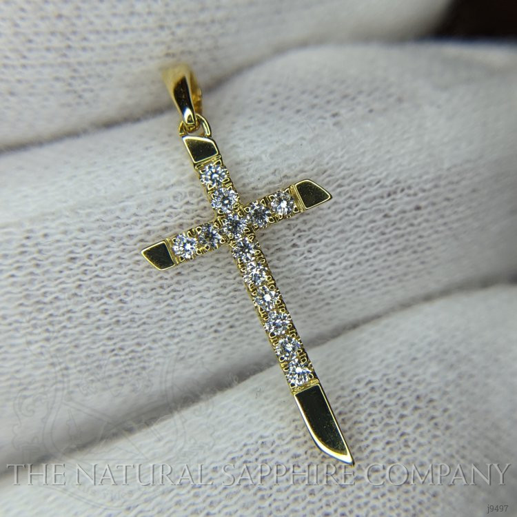 0.14 Ct. Natural Diamond Pave Pendant, 18K Yellow Gold