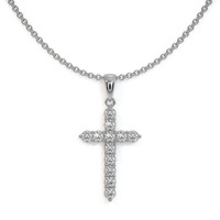 0.48 Ct. Natural Diamond 18K White Gold pendant