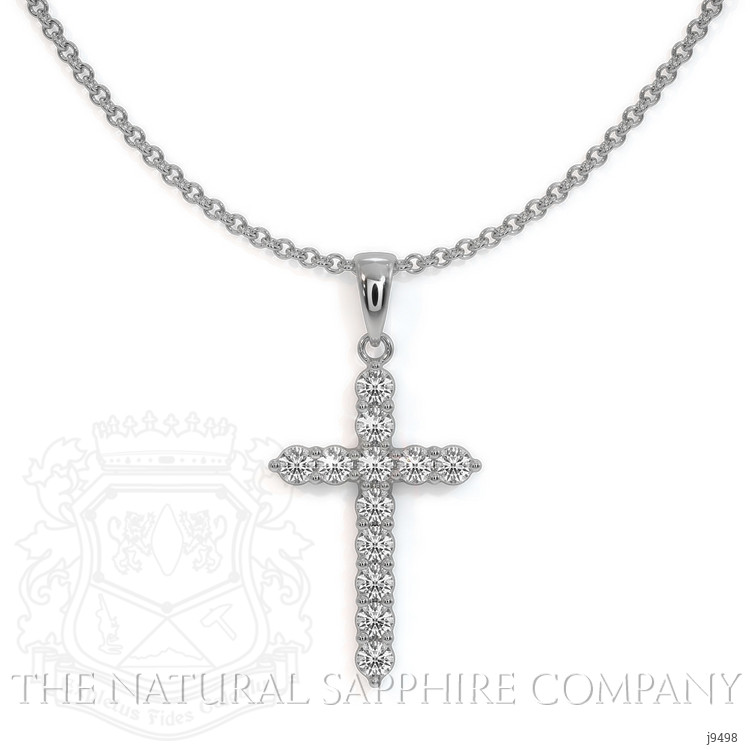 0.48 Ct. Natural Diamond Pave Pendant, 18K White Gold