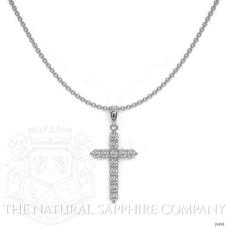 0.48 Ct. Natural Diamond Pave Pendant, 18K White Gold