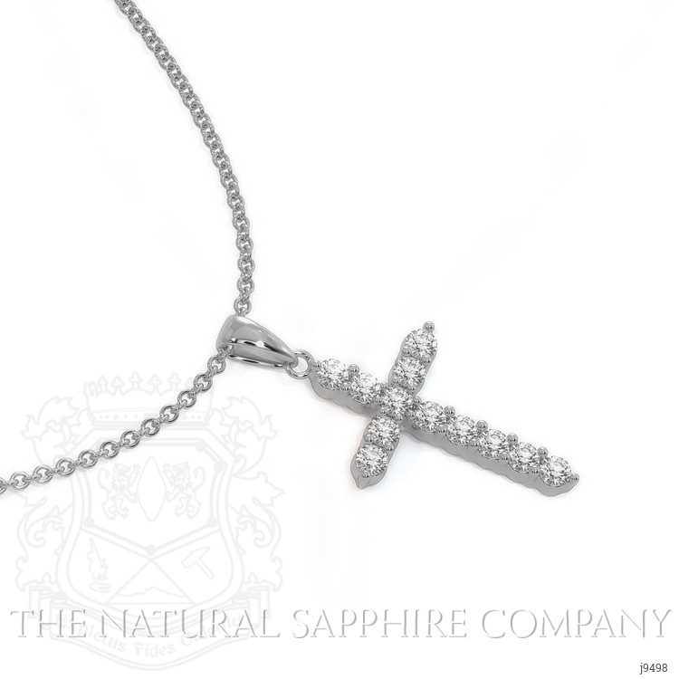 0.48 Ct. Natural Diamond Pave Pendant, 18K White Gold