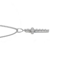 0.48 Ct. Natural Diamond Pave Pendant, 18K White Gold Image