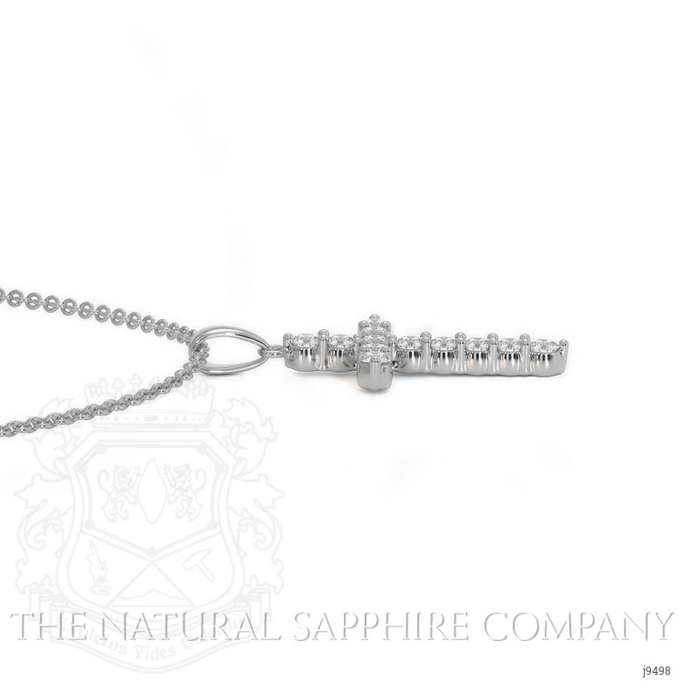 0.48 Ct. Natural Diamond Pave Pendant, 18K White Gold