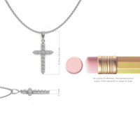 0.48 Ct. Natural Diamond Pave Pendant, 18K White Gold Image