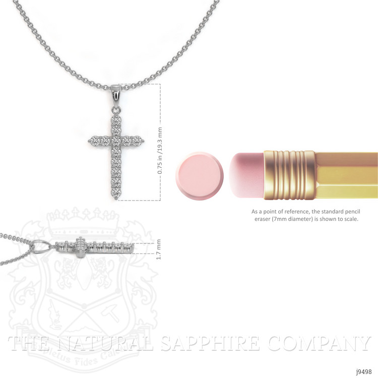 0.48 Ct. Natural Diamond Pave Pendant, 18K White Gold