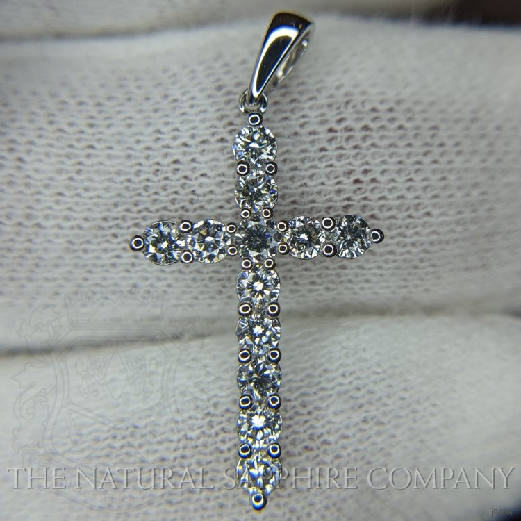 0.48 Ct. Natural Diamond Pave Pendant, 18K White Gold