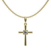 0.06 Ct. Natural Diamond Accent Stones Pendant, 18K Yellow Gold Video