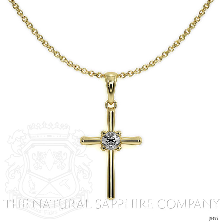 0.06 Ct. Natural Diamond Accent Stones Pendant, 18K Yellow Gold