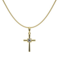 0.06 Ct. Natural Diamond Accent Stones Pendant, 18K Yellow Gold Image