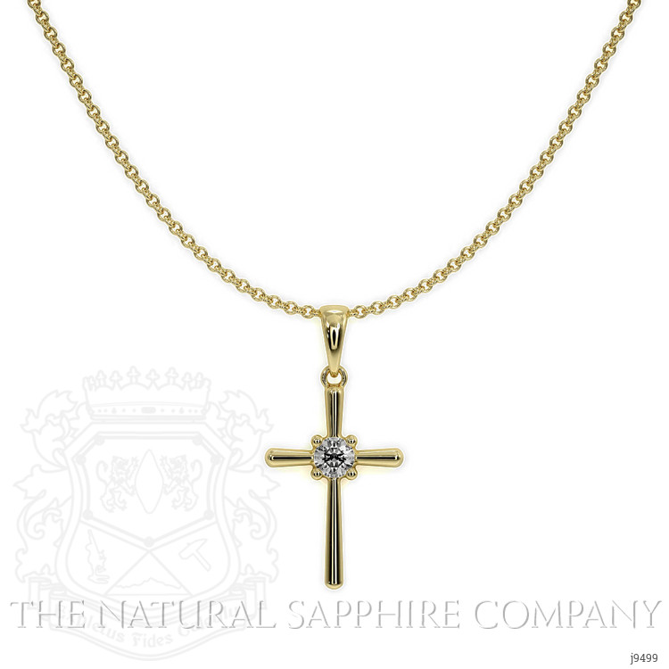 0.06 Ct. Natural Diamond Accent Stones Pendant, 18K Yellow Gold