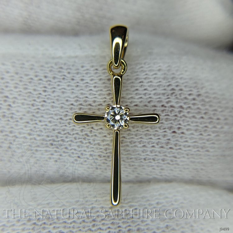 0.06 Ct. Natural Diamond Accent Stones Pendant, 18K Yellow Gold