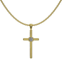 0.09 Ct. Natural Diamond 18K Yellow Gold pendant