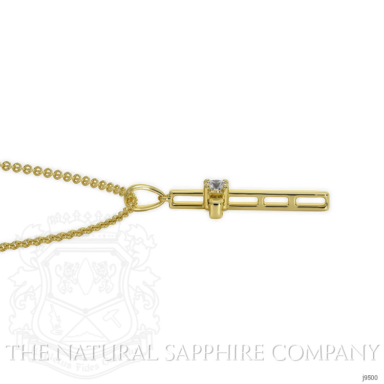 0.09 Ct. Natural Diamond Solitaire Pendant, 18K Yellow Gold