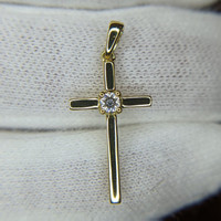 0.09 Ct. Natural Diamond Solitaire Pendant, 18K Yellow Gold Life Style