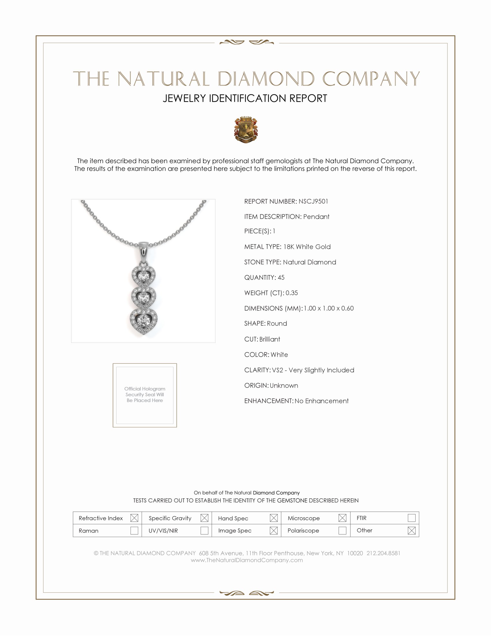 0.35 Ct. Natural Diamond Pave Pendant, 18K White Gold