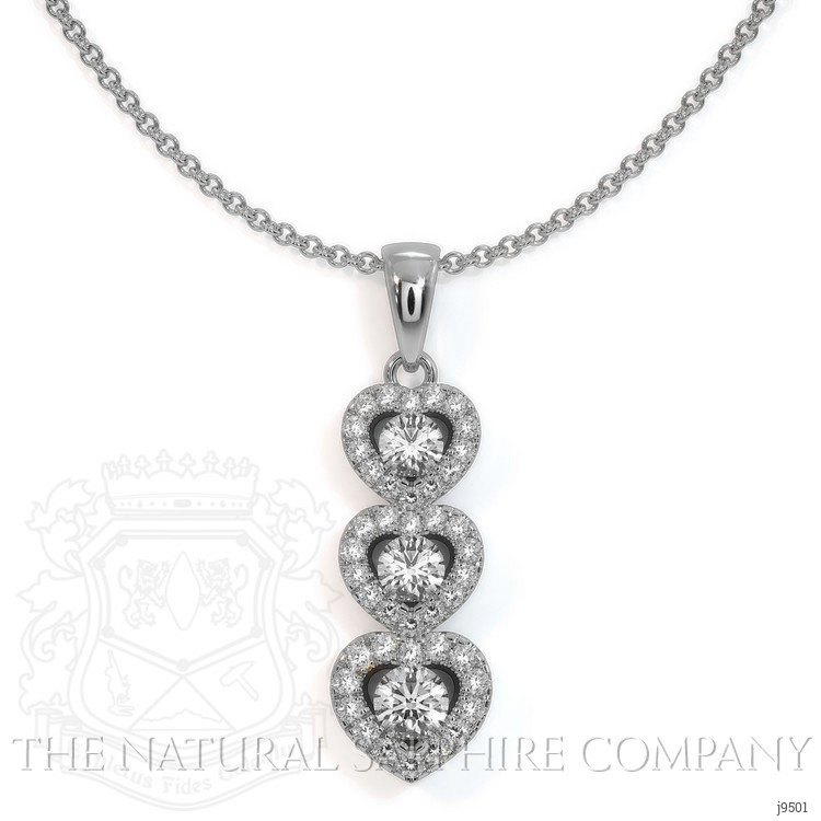 0.35 Ct. Natural Diamond Pave Pendant, 18K White Gold