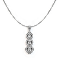 0.35 Ct. Natural Diamond Pave Pendant, 18K White Gold Image